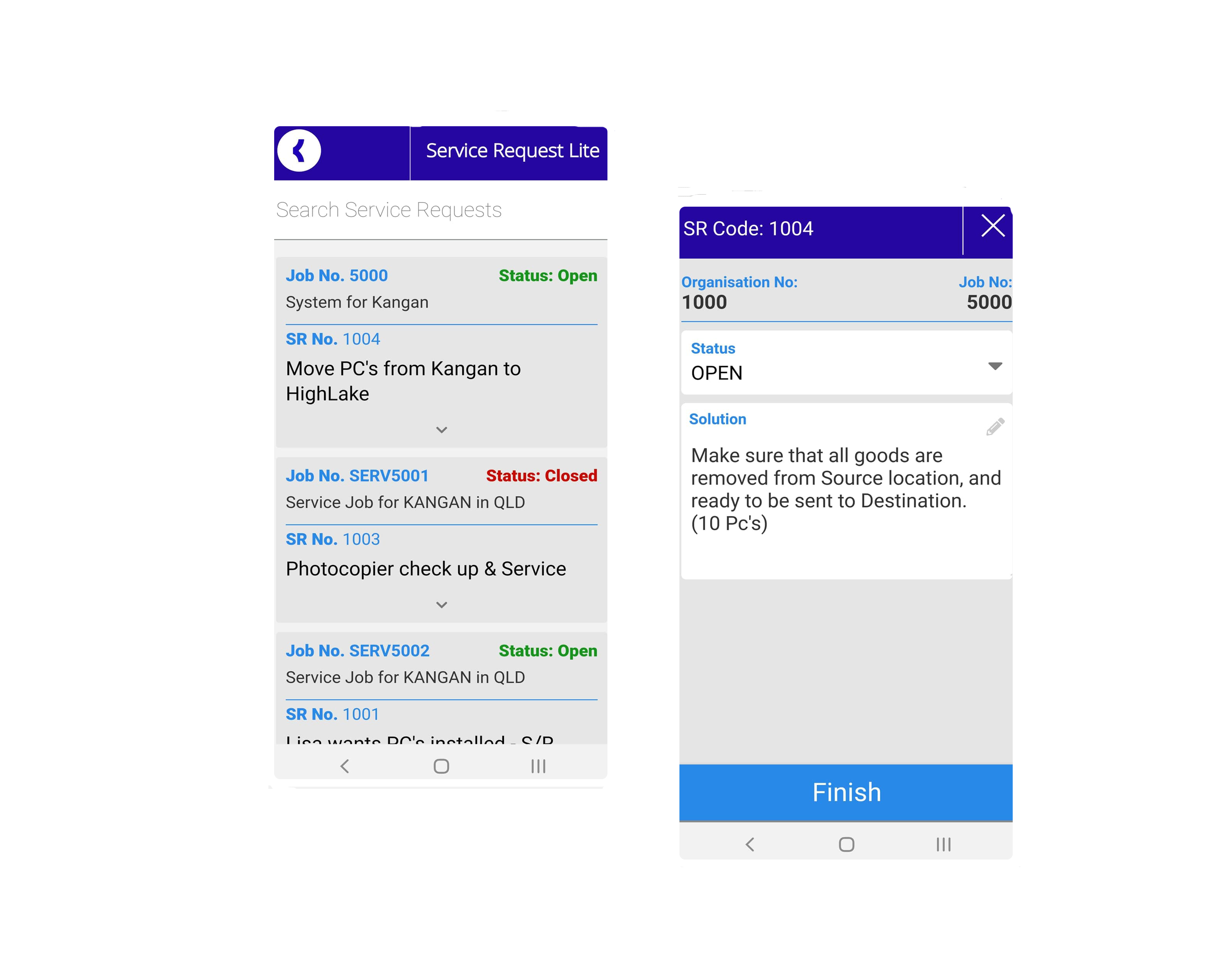 Service Request and Work Order