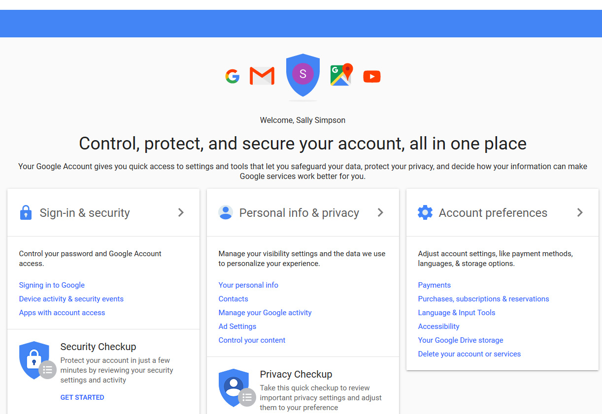 Image showing your completed Google Account Setup