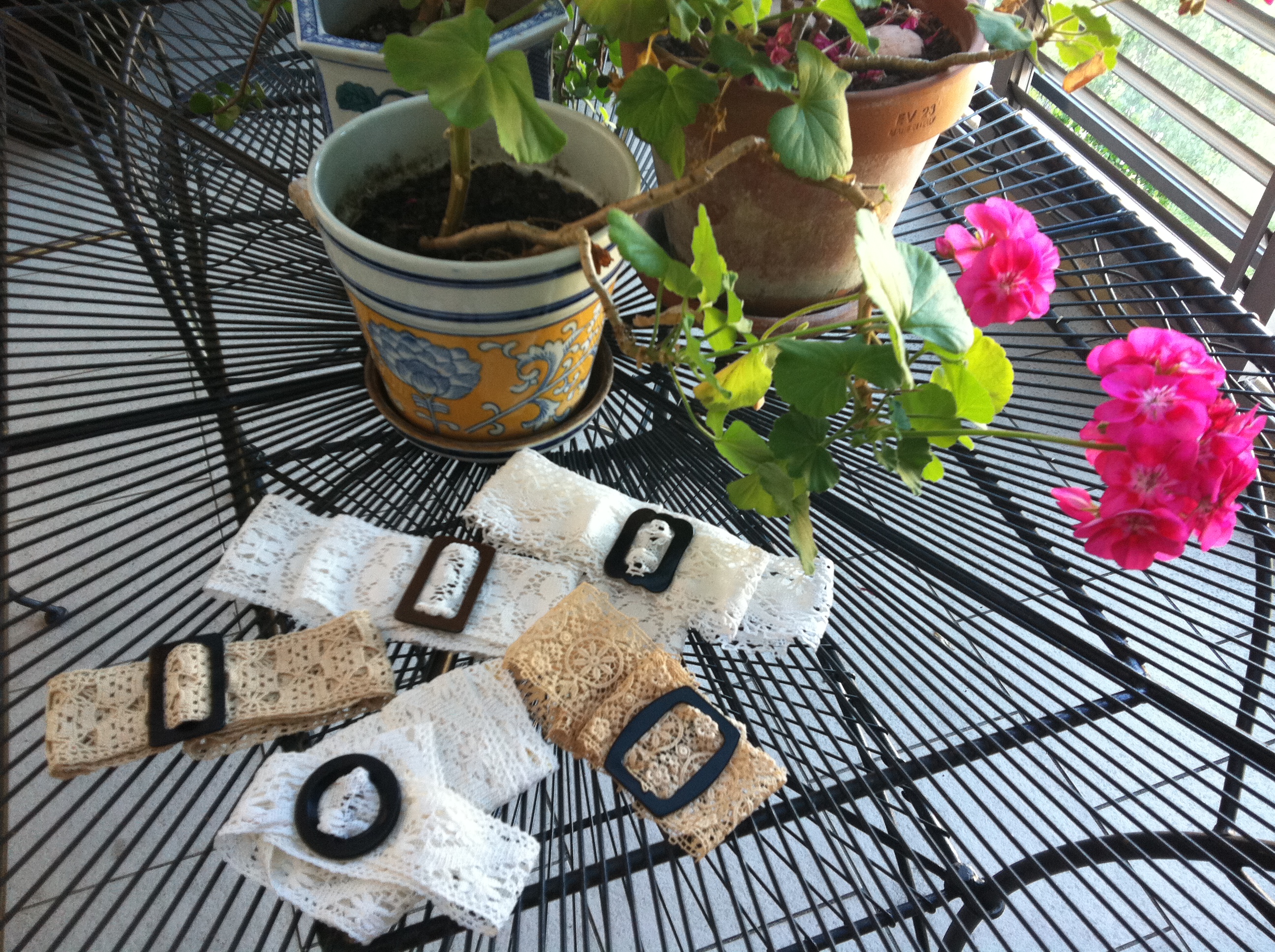 Vintage fabrics and flowers