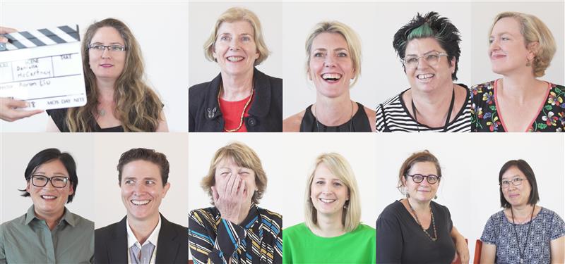 a collage of the participants in the IWD video