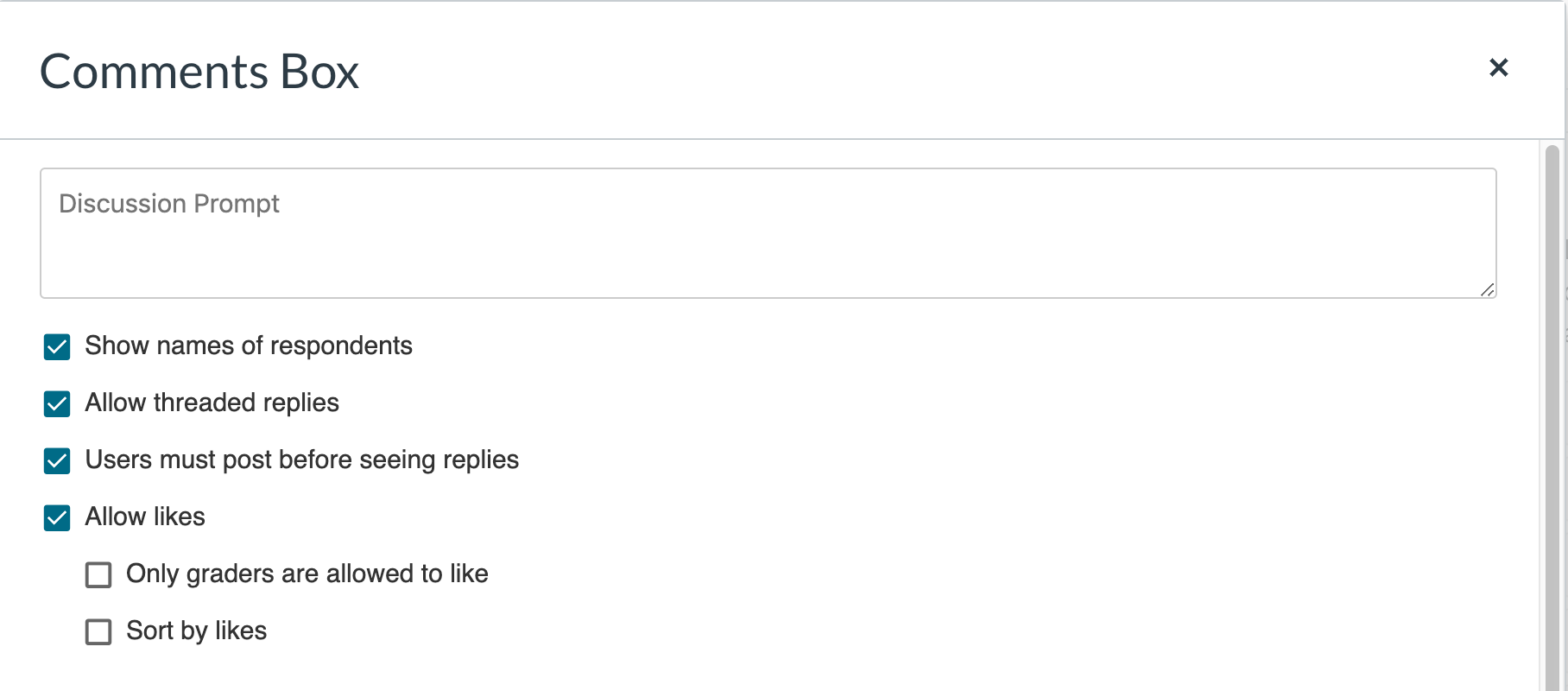Comments Box in Canvas LX at UTS
