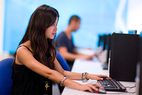 Female student on work experience Female student on work experience