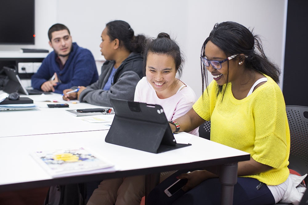 Students learning in classroom