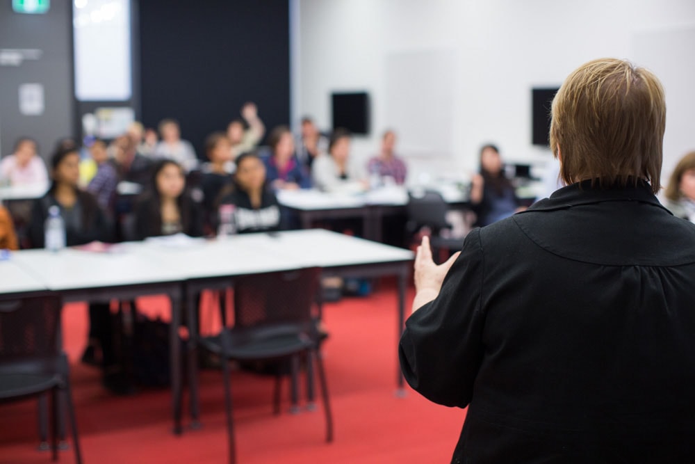 Teaching in classroom
