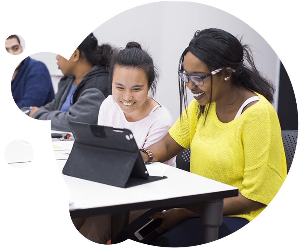 Students learning in the class