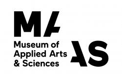 Powerhouse Museum logo. White background with black letters spelling out 'MAAS Museum of Applied Arts & Sciences.