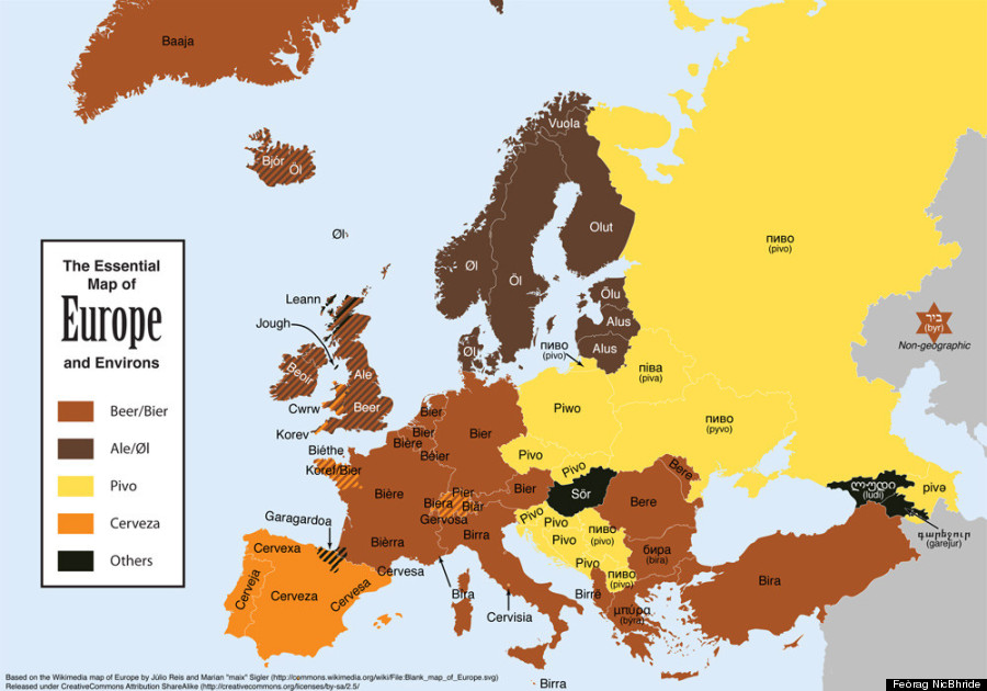 Handy map shows how to say beer in europe o-BEER-MAP-900