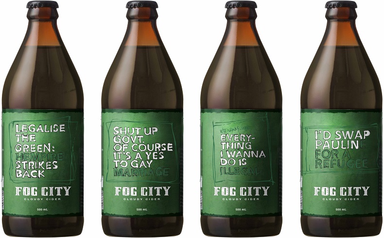 New Aussie series of cider launches with bold political labels Fog_City_The_People_Vs_FAMILY