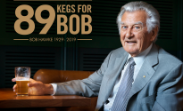 Hawke’s Brewing celebrates Bob Hawke’s life with 89 kegs Bob Hawke bigger