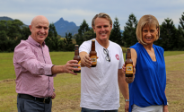 Stone & Wood’s ‘landmark day’ as $50m brewery confirmed Stone Wood New Build - Tweed Shire General Manager Troy Green Stone Wood Co-Founder Ross Jurisich and Federal Member for Richmond Justine Elliot MP._