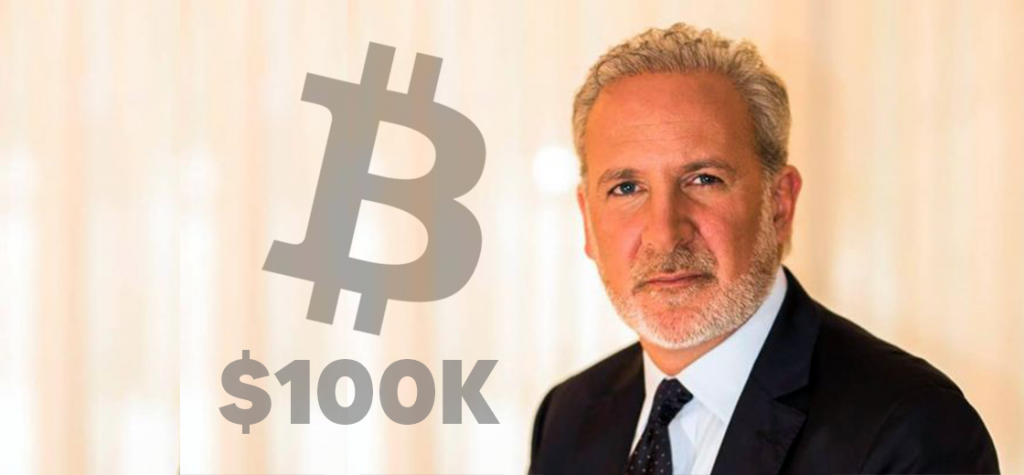 Peter Schiff Predicts Bitcoin to Hit $100K, Still Calls It a Bubble