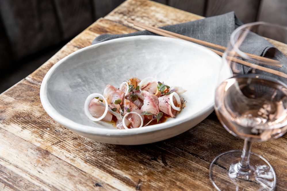 Kingfish sashimi with TABASCO® Green Jalapeño Pepper Sauce