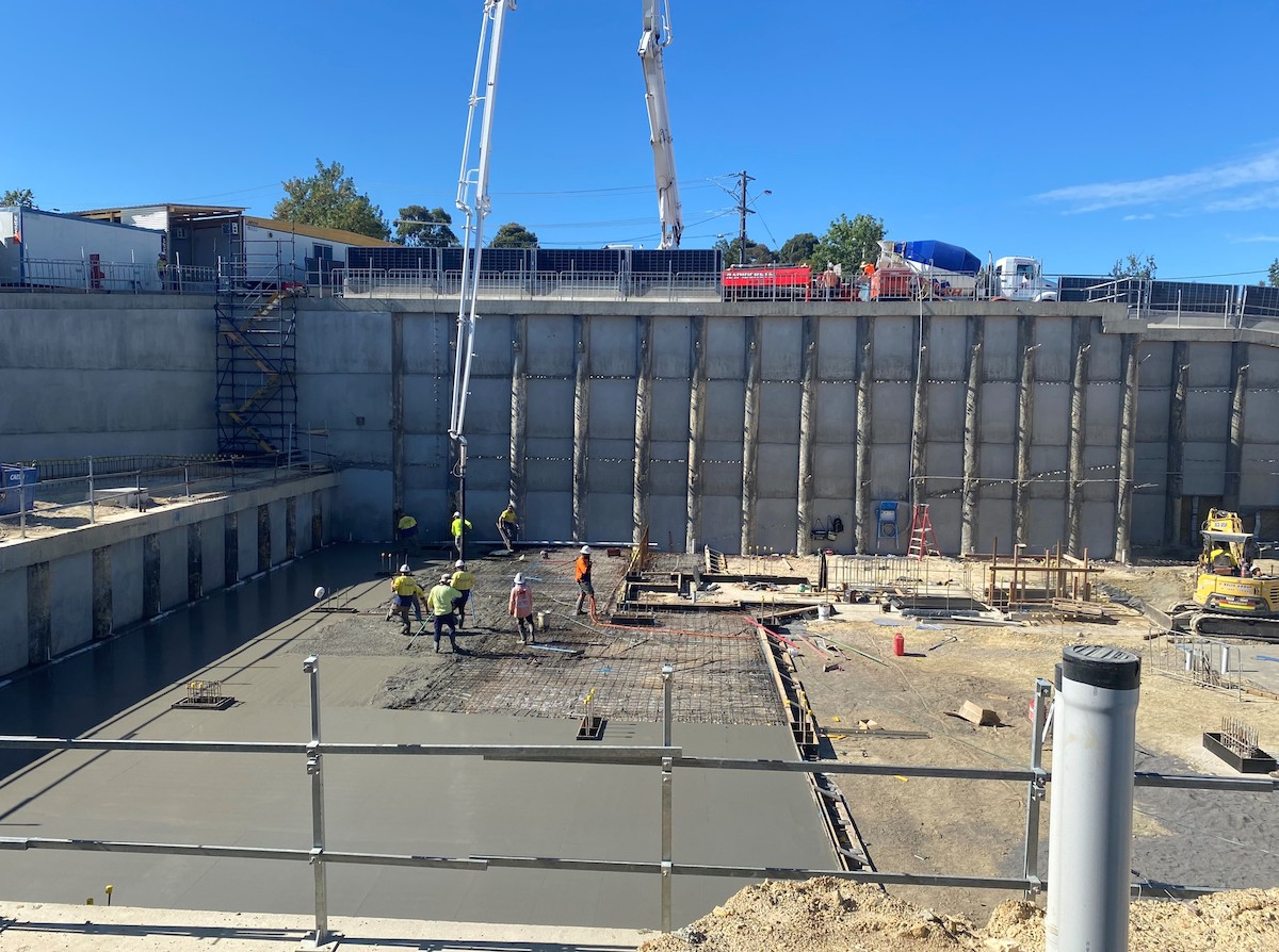 first concrete pour