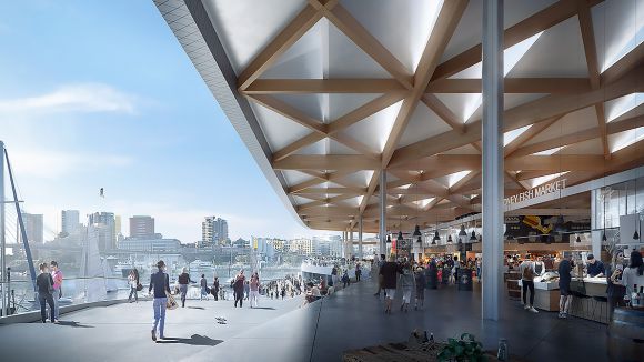 The canopy structure which will float over the market. Image: 3XN Sydney Fish Market design to provide a new focal point on the harbour