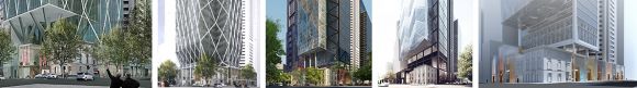 The progression of 80 Collins Street. Images: Various including Woods Bagot, Squint Opera, Floodslicer, OurVision. The evolution of 80 Collins Street