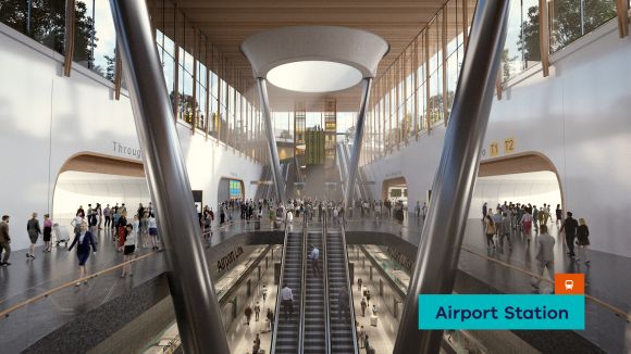 AirRail Melbourne Airport Station render. Image: Melbourne Airport AirRail Melbourne - Airport Station location revealed in stakeholder presentation