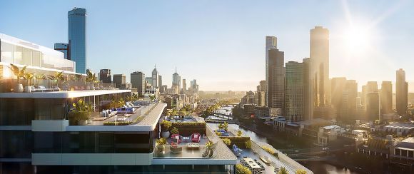 The views on offer from Flinders Bank's terraces. Image: Floodslicer Flinders Bank re-imagines the traditional terrace