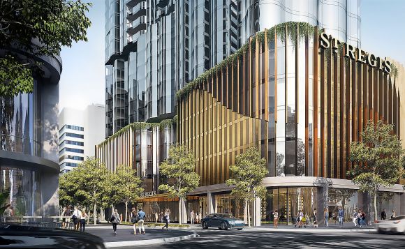 Melbourne's first St Regis hotel will open at Flinders Bank. Image: Floodslicer Flinders Bank re-imagines the traditional terrace