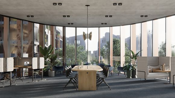 The Hub interiors have a strong focus on tactility and craftsmanship with internally exposed fittings, fixtures and elements. Image: Glenvill The Hub at YarraBend adds to Melbourne's growing co-working market