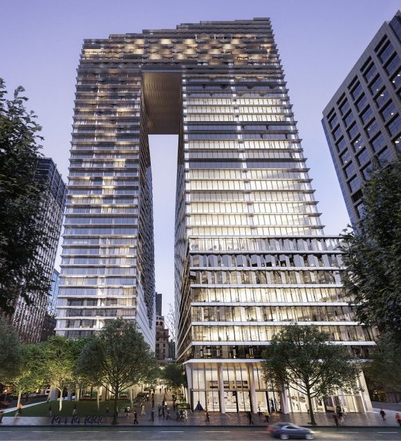 Latest imagery for the landmark mixed-use development. Image: Cbus Property All good and WELL for 447 Collins Street