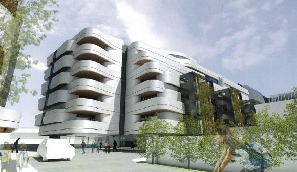 Artist's impression of apartment building A. Image © Rothelowman Planning Application: 310-324 Malvern Road, Prahran