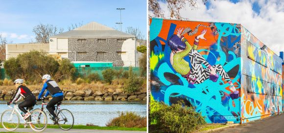 The site in question and current art installation. Image courtesy Perri Projects Industrial West Melbourne the latest urban renewal contender