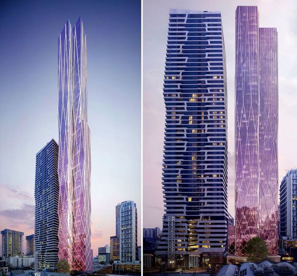 Then and now. Image © Elenberg Fraser One up, one down in the residential tower stakes