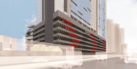A nod to Jeffrey Smart. Planning image: MGS Architects MGS create the shipping container skyscrapers