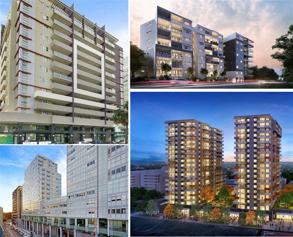 A selection of Burwood apartment projects Urban Taskforce labels Sydney's apartment aesthetic as dull