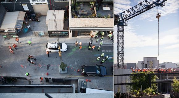 Friday morning's ceremony included the traditional tree hoisting Nightingale 1 reaches a construction milestone