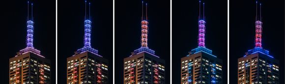 101 Collins Street's dazzling new light show. Images: Supplied Lighting 101: A Collins Street landmark lights up the Melbourne skyline