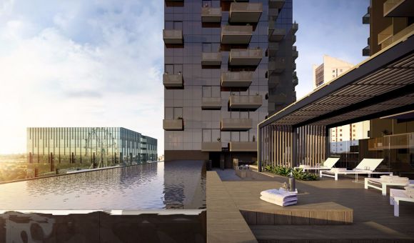 Elm & Stone rooftop podium pool. Image courtesy MAB Corporation Elm & Stone plus what lies ahead for MAB at NewQuay