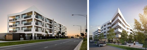 Lancaster Apartments will join Newton and Oxford Apartments in the precinct. Images; DKO Architecture Williams Landing's third apartment building, Lancaster sells out