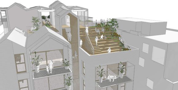 Nightingale AMA's diverse roofscape. Image: Austin Maynard Architects Nightingale Village - Episode VII - Austin Maynard Architects