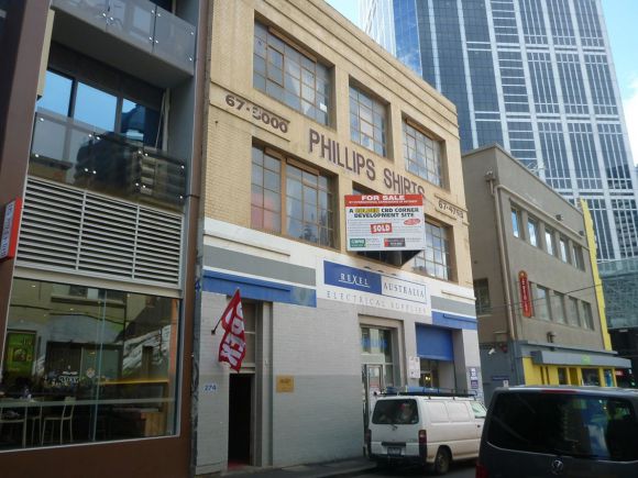 Current Philips Shirts building on site. © Peddle Thorp Planning Application: 278 Little Lonsdale Street, Melbourne