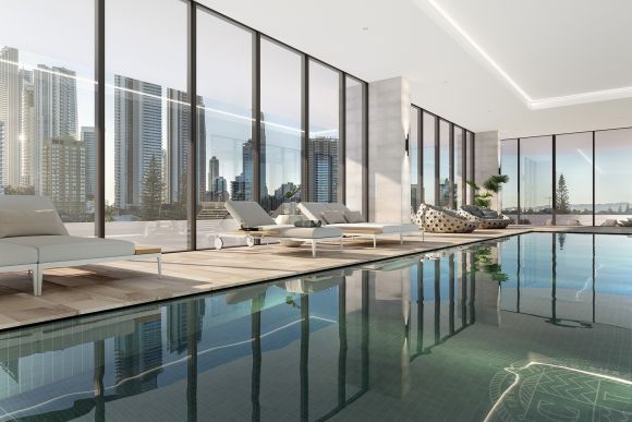 Indoor pool at Chevron One. Credit: Chevron One Love holidays? Here's the next best thing: 12 of Australia's best apartment pools