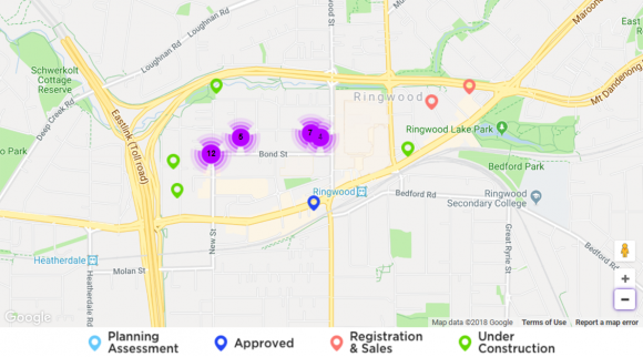 Ringwood's development pipeline Ringwood's development scene and property market remain strong