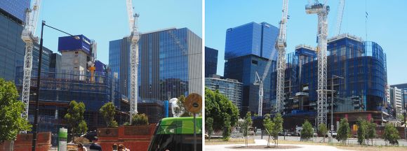 Construction progress at Melbourne Quarter. Images: Urban forum member redden Lendlease welcomes co-working operator Spaces to Melbourne Quarter