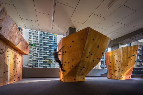 The 'Bouldering Cave'. Image courtesy of Far East Moving on up: Upper West Side unveils its rooftop garden