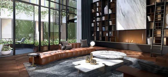 Yarra One's communal Library. Image: Supplied EcoWorld International rethinks retirement living for South Yarra project