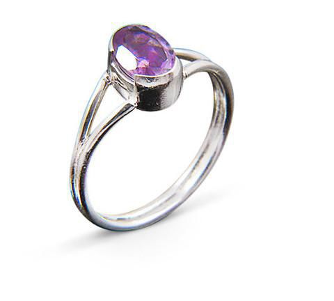 .925 Sterling Silver - Amethyst Silver Ring