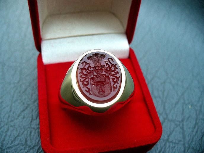 Custom man Family CREST ring wax seal gold Rings Coat of arms