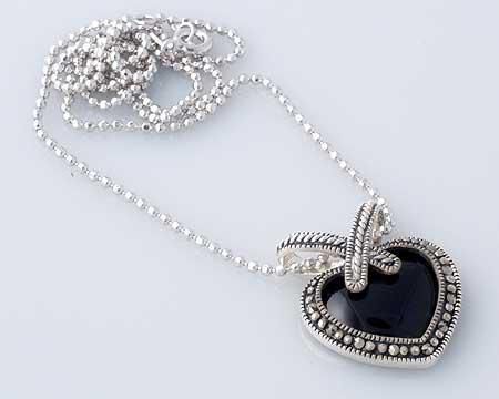 Lauren Lee Open Crystal Hearts Necklace - Silver