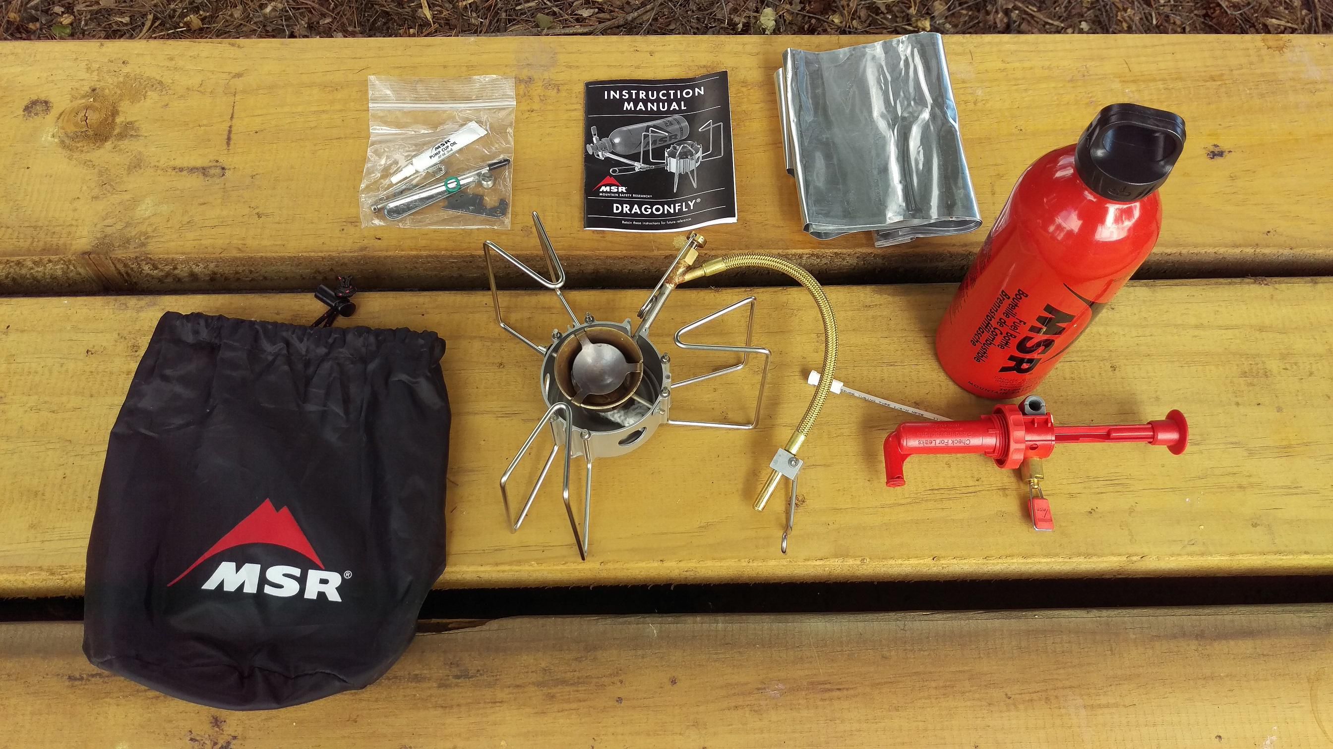 MSR Dragonfly Stove New. And fuel bottle.
