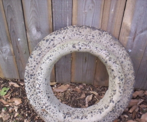 Concrete tree surrounds.