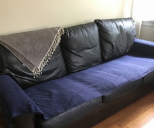 Chocolate Brown 3-Seater Leather Couch