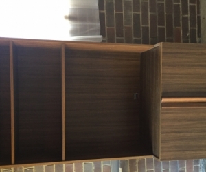 Brown laminated bookshelf