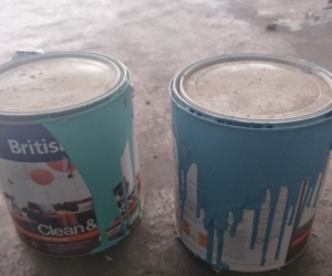 Blue and green paint