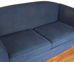 Blue material 3 seater couch