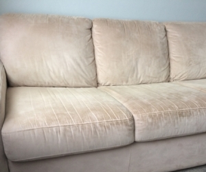 Plush 3-Seater Sofa Bed Beige